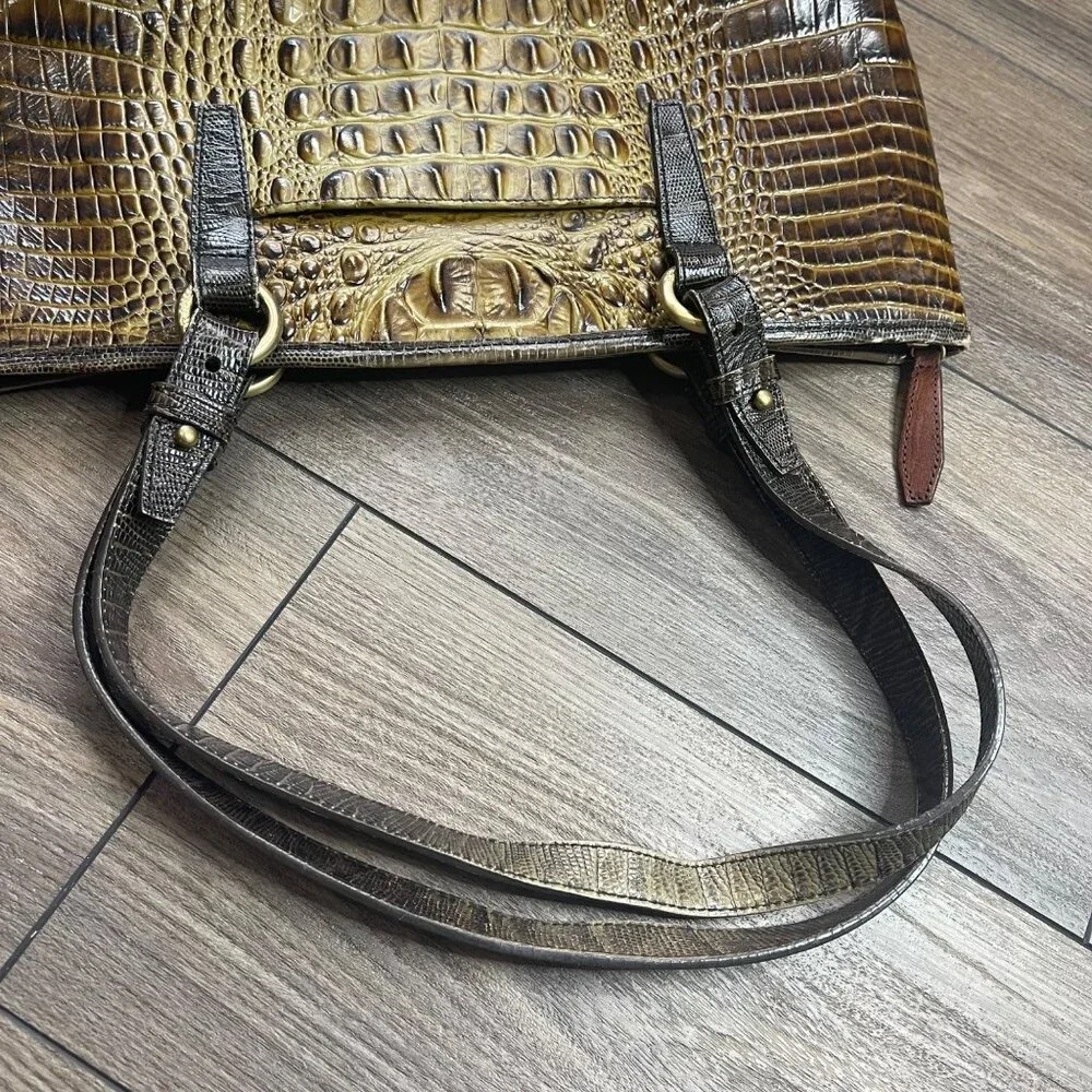 Brahmin Gold Medium Asher Tote Croc-Embossed Leather 16
